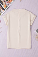 Load image into Gallery viewer, Oatmeal Plain Crew Neck Loose Fit Casual Top - Fashion Queen -  7
