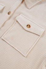 Load image into Gallery viewer, Oatmeal Textured Flap Pockets Buttoned Plus Size Shacket - Fashion Queen -  16
