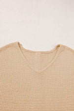 Load image into Gallery viewer, Oatmeal Textured Knit Button Back Cuffed Sleeve Tee - Fashion Queen -  7
