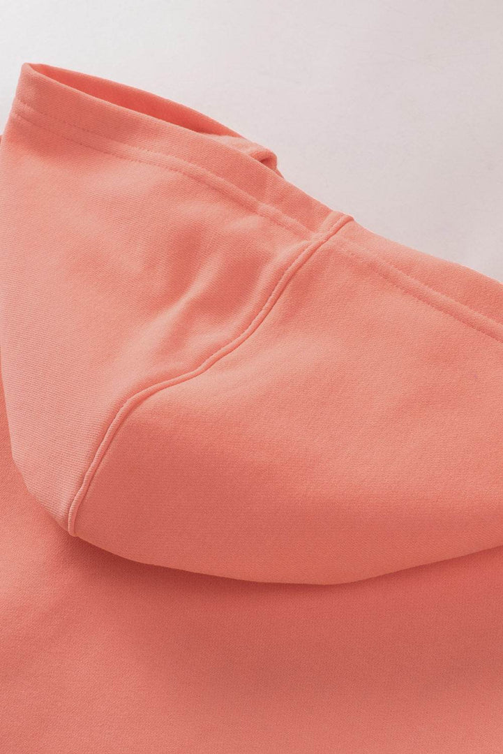 Orange Batwing Sleeve Pocketed Henley Hoodie - Fashion Queen -  18