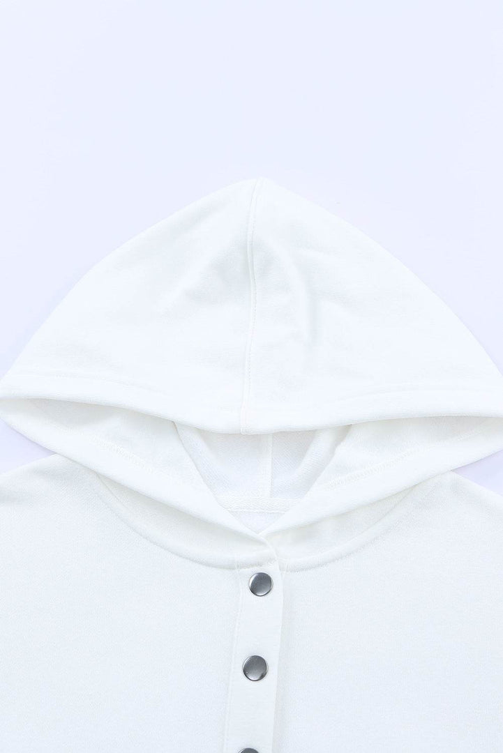 Orange Batwing Sleeve Pocketed Henley Hoodie - Fashion Queen -  25