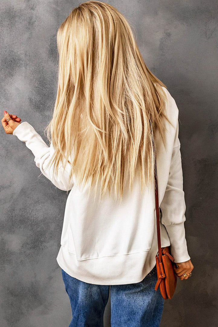 Orange Batwing Sleeve Pocketed Henley Hoodie - Fashion Queen -  5