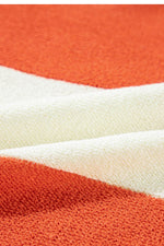 Load image into Gallery viewer, Orange Stripe Loose Color Block Drop Shoulder Bubble Sleeve Sweater - Fashion Queen -  6
