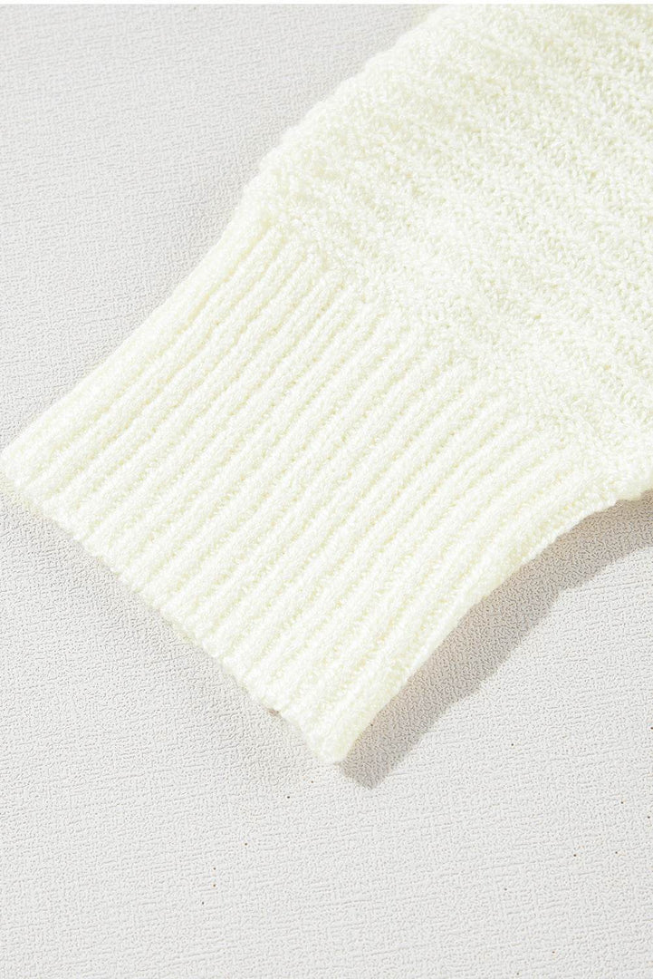 Orange Stripe Loose Color Block Drop Shoulder Bubble Sleeve Sweater - Fashion Queen -  7