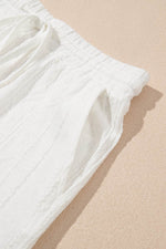 Load image into Gallery viewer, Pale Chestnut Textured Patched Pocket Short Sleeve Top Drawstring Shorts Set - Fashion Queen -  24
