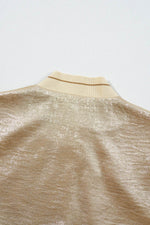 Load image into Gallery viewer, Pale Khaki Metallic Zip up Baseball Jacket - Fashion Queen -  18
