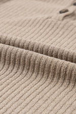 Load image into Gallery viewer, Pale Khaki Rib Textured Henley Knit Top - Fashion Queen -  16
