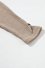 Load image into Gallery viewer, Pale Khaki Rib Textured Henley Knit Top - Fashion Queen -  18
