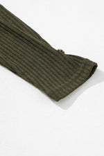 Load image into Gallery viewer, Pale Khaki Rib Textured Henley Knit Top - Fashion Queen -  23
