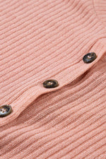 Load image into Gallery viewer, Pale Khaki Rib Textured Henley Knit Top - Fashion Queen -  29

