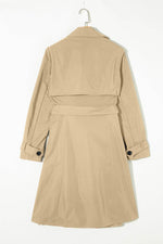 Load image into Gallery viewer, Pale Khaki Solid Color Lapel Collar Waist Tie Wind Coat - Fashion Queen -  10

