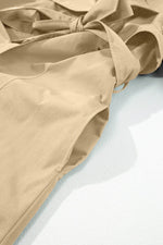 Load image into Gallery viewer, Pale Khaki Solid Color Lapel Collar Waist Tie Wind Coat - Fashion Queen -  16
