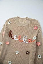 Load image into Gallery viewer, Parchment Hello Floral Embroidered Knit Loose Sweater - Fashion Queen -  11

