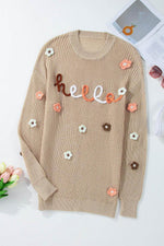 Load image into Gallery viewer, Parchment Hello Floral Embroidered Knit Loose Sweater - Fashion Queen -  3
