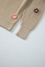 Load image into Gallery viewer, Parchment Hello Floral Embroidered Knit Loose Sweater - Fashion Queen -  9
