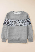 Load image into Gallery viewer, Parchment Leopard Quilted Patchwork Crew Neck Sweatshirt - Fashion Queen -  16
