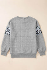 Load image into Gallery viewer, Parchment Leopard Quilted Patchwork Crew Neck Sweatshirt - Fashion Queen -  17
