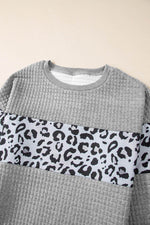 Load image into Gallery viewer, Parchment Leopard Quilted Patchwork Crew Neck Sweatshirt - Fashion Queen -  20
