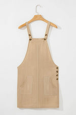 Load image into Gallery viewer, Parchment Side Buttons Sleeveless Overall Mini Dress - Fashion Queen -  9
