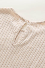 Load image into Gallery viewer, Parchment Solid Color Ribbed Short Sleeve Wide Leg Jumpsuit - Fashion Queen -  14
