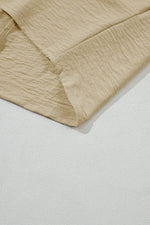 Load image into Gallery viewer, Parchment Solid V Neck Wide Sleeve Crinkled Blouse - Fashion Queen -  15
