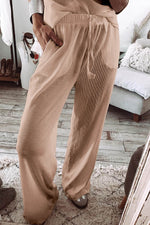 Load image into Gallery viewer, Parchment Textured Long Sleeve T Shirt and Pants Lounge Set - Fashion Queen -  3
