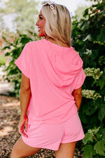 Load image into Gallery viewer, Peach Blossom Hooded Short Sleeve Henley Top and Shorts Set - Fashion Queen -  2
