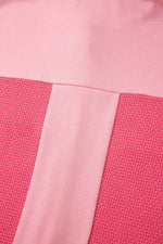 Load image into Gallery viewer, Peach Blossom Two Tone Contrast Waffle Knit Buttoned Loose Shacket - Fashion Queen -  12
