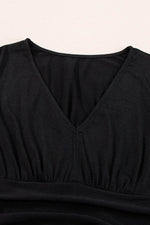 Load image into Gallery viewer, Peacock Blue Short Sleeve Shirred High Waist V Neck Maxi Dress - Fashion Queen -  14
