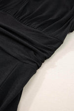 Load image into Gallery viewer, Peacock Blue Short Sleeve Shirred High Waist V Neck Maxi Dress - Fashion Queen -  15
