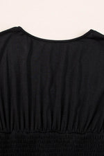 Load image into Gallery viewer, Peacock Blue Short Sleeve Shirred High Waist V Neck Maxi Dress - Fashion Queen -  17

