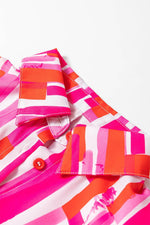 Load image into Gallery viewer, Pink Abstract Print Batwing Sleeve Casual Shirt - Fashion Queen -  10
