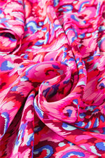 Load image into Gallery viewer, Pink Abstract Print V Neck Half Sleeve Loose Fit Tunic Blouse - Fashion Queen -  10
