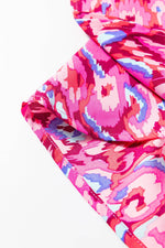 Load image into Gallery viewer, Pink Abstract Print V Neck Half Sleeve Loose Fit Tunic Blouse - Fashion Queen -  12
