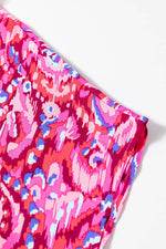 Load image into Gallery viewer, Pink Abstract Print V Neck Half Sleeve Loose Fit Tunic Blouse - Fashion Queen -  9

