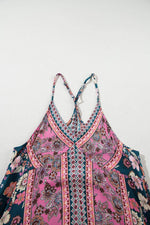 Load image into Gallery viewer, Pink Bohemian Floral Patchwork Print Long Sundress - Fashion Queen -  11
