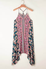 Load image into Gallery viewer, Pink Bohemian Floral Patchwork Print Long Sundress - Fashion Queen -  8
