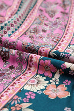Load image into Gallery viewer, Pink Bohemian Floral Patchwork Print Long Sundress - Fashion Queen -  9
