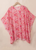 Load image into Gallery viewer, Pink Boho Floral V Neck Kimono Style Blouse - Fashion Queen -  12
