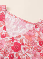 Load image into Gallery viewer, Pink Boho Floral V Neck Kimono Style Blouse - Fashion Queen -  13

