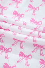 Load image into Gallery viewer, Pink Bowknot Printed Short Sleeve and Ruffled Shorts Pajama Set - Fashion Queen -  23

