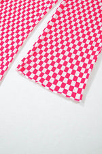 Load image into Gallery viewer, Pink Checkered Buttoned Shirt and High Waist Pants Pajama Set - Fashion Queen -  26
