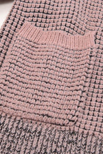 Load image into Gallery viewer, Pink Chunky Waffle Knit Oversized Collar Cardigan - Fashion Queen -  11
