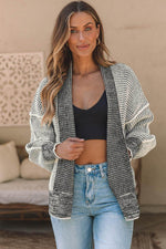 Load image into Gallery viewer, Pink Chunky Waffle Knit Oversized Collar Cardigan - Fashion Queen -  15
