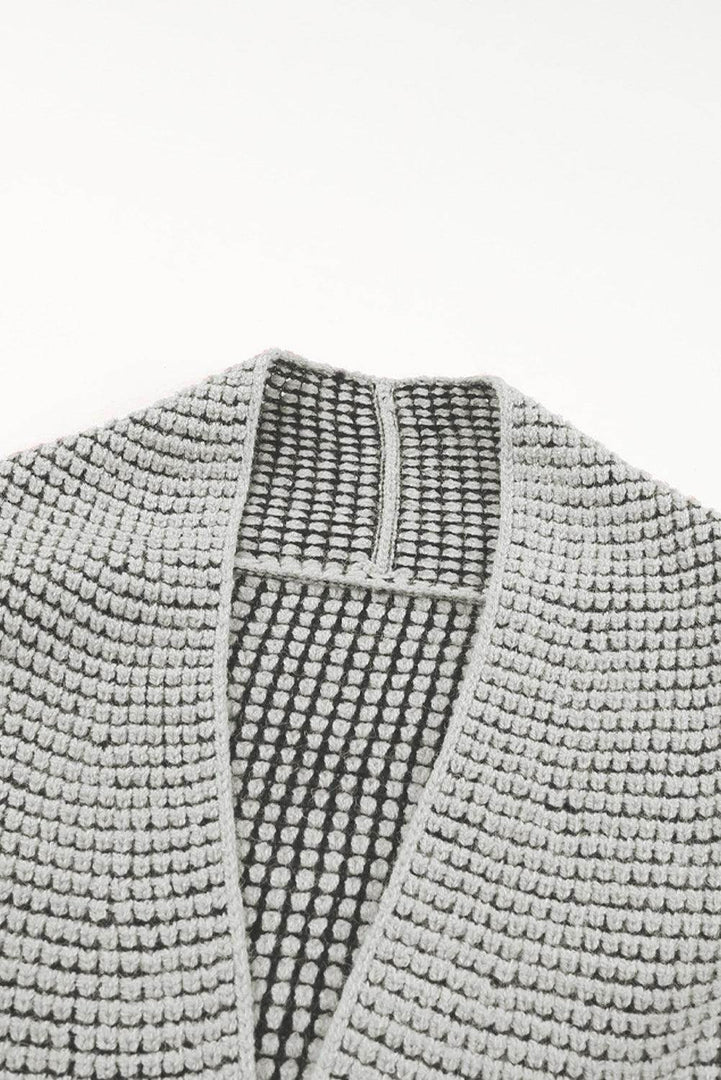 Pink Chunky Waffle Knit Oversized Collar Cardigan - Fashion Queen -  19