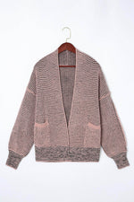 Load image into Gallery viewer, Pink Chunky Waffle Knit Oversized Collar Cardigan - Fashion Queen -  2
