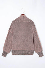 Load image into Gallery viewer, Pink Chunky Waffle Knit Oversized Collar Cardigan - Fashion Queen -  3
