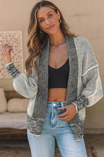 Load image into Gallery viewer, Pink Chunky Waffle Knit Oversized Collar Cardigan - Fashion Queen -  4
