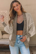 Load image into Gallery viewer, Pink Chunky Waffle Knit Oversized Collar Cardigan - Fashion Queen -  7
