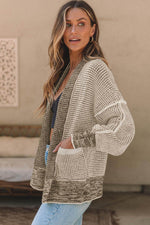 Load image into Gallery viewer, Pink Chunky Waffle Knit Oversized Collar Cardigan - Fashion Queen -  9

